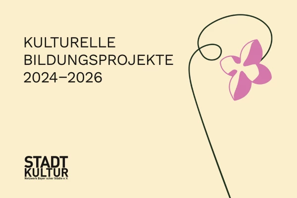 Grafik zu den Kulturellen Bildungsprojekten 2024-26 mit einer geschwungenen Blume