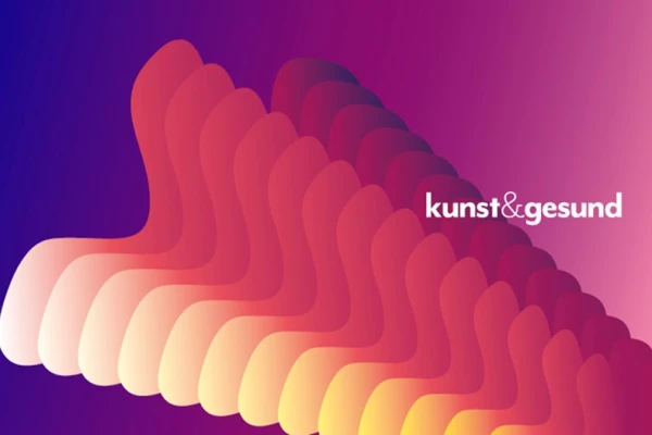 Bunte, abstrakte Grafik zum Festival „kunst & gesund“