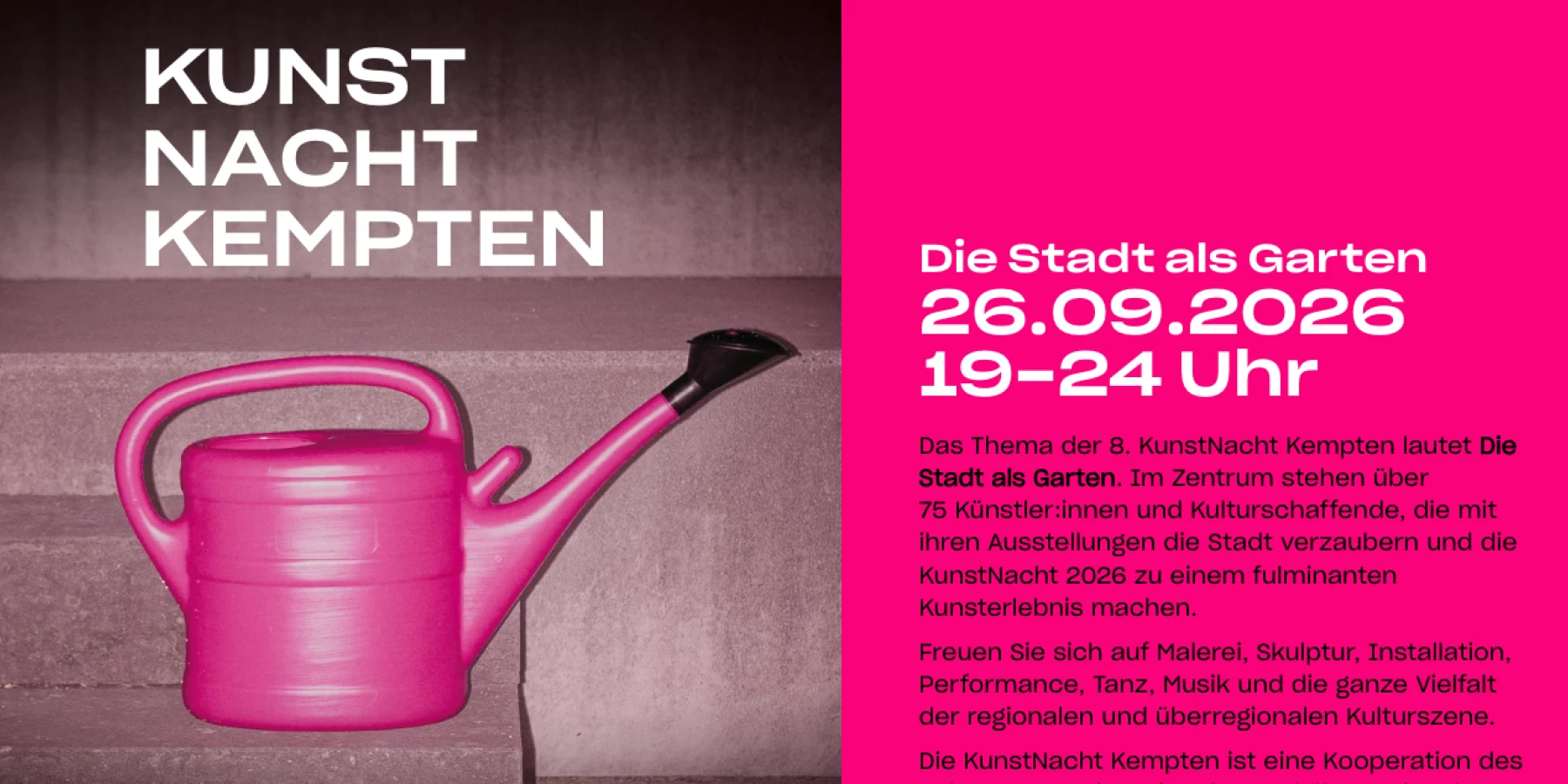 Eine pinke Gießkanne