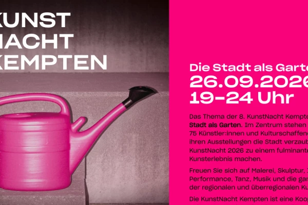 Eine pinke Gießkanne