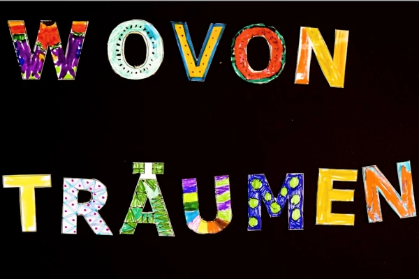 Bunter handgemalter Schriftzug mit dem Titel des Workshops