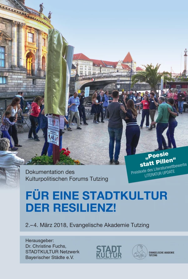 Titelseite „Für eine Stadtkultur der Resilienz!“: Menschen tanzen mitten in einer Stadt